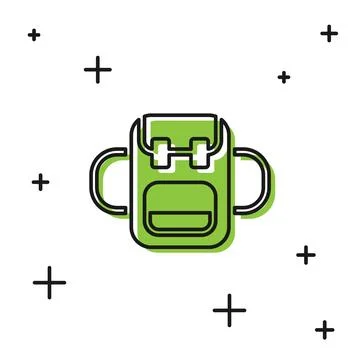Black School backpack icon isolated on white background.  Vector イラスト素材