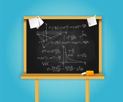 Black school boards on blue background Illustrazione stock