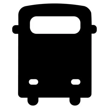 Black school bus front vector icon Stock Illustration