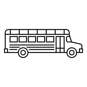 Black school bus icon. Stock Illustration