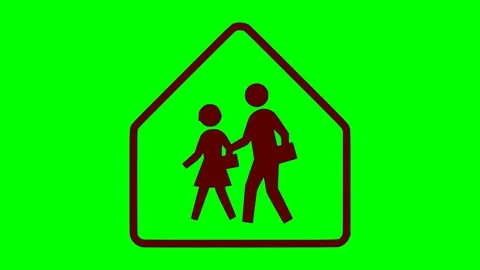 Black school child sign red flash animation Vídeo Stock 342830122