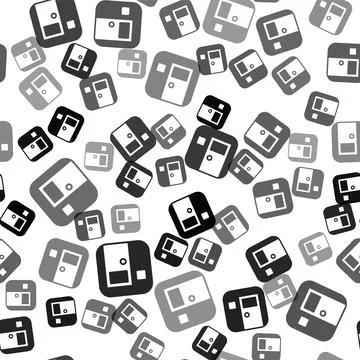 Black School classroom icon isolated seamless pattern on white background. Back Illustrazione stock