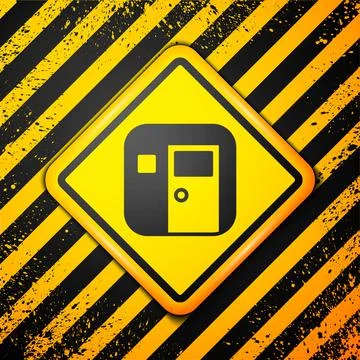 Black School classroom icon isolated on yellow background. Back to school 스톡 일러스트