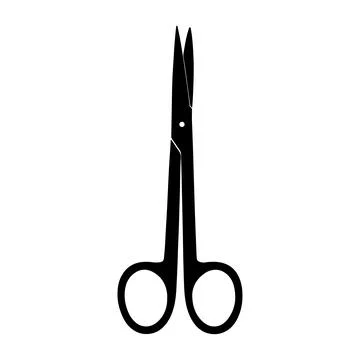 Black Scissors Icon Isolated on White Background Vector Silhouette Stock Illustration