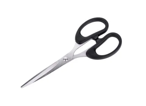 Black scissors isolated on white background Stock-Fotos