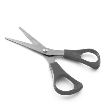 Black scissors isolated on a white background with shadows Stock Photos
