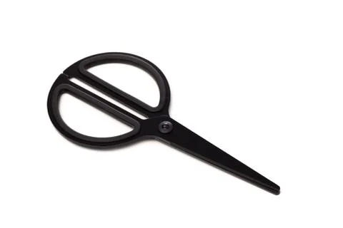 Black scissors isolated on white Foto stock