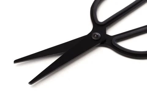 Black scissors isolated on white 写真素材