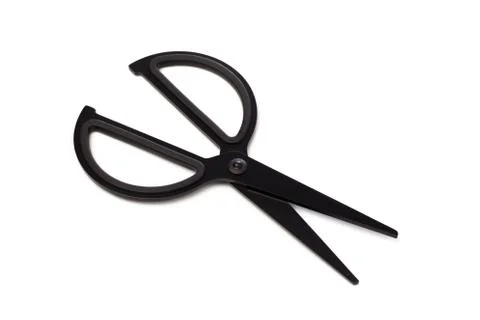 Black scissors isolated on white 写真素材