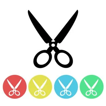 Black Scissors Silhouette Vector Icon Isolated Stock Illustration