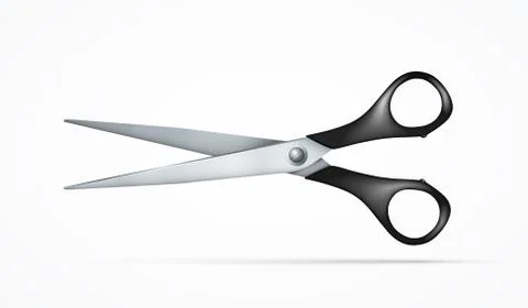 Black scissors on white background Stock Illustration