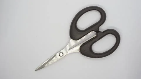 Black Scissors on White Background Foto stock
