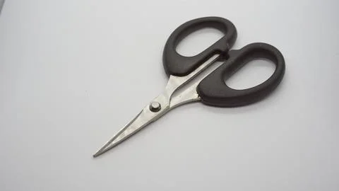 Black Scissors on White Background Stock Photos