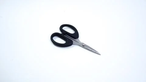Black Scissors on White Background Stock Photos
