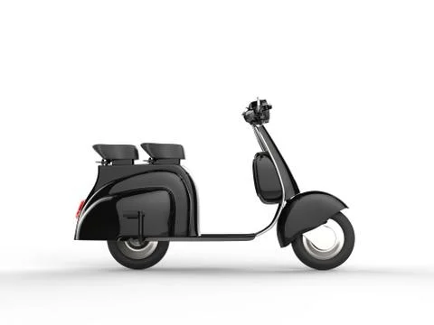 Black scooter - side view Stock Illustration