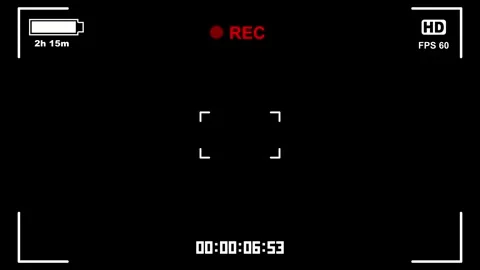 Black Screen Background with Camera Interface Overlay Video stock 281457560