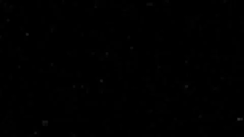 Black screen background overlay with flying pixelated dot matrix particles .. Stock Footage 345553297