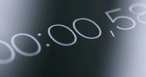 Black screen of digital stopwatch with white running numbers. Stock Footage 107595118