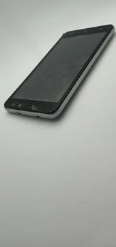 A Black Screen Front View of Used Advan Brand Smartphone Stock Photos