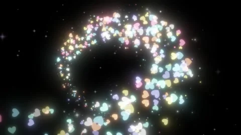 Black screen heart shape explosion animation on a black screen background, .. Stock Footage 315427760