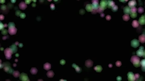 Black Screen Hexagon Bokeh Particles VFX Floating Blurry Hexagonal Lights Stock Footage 344974039