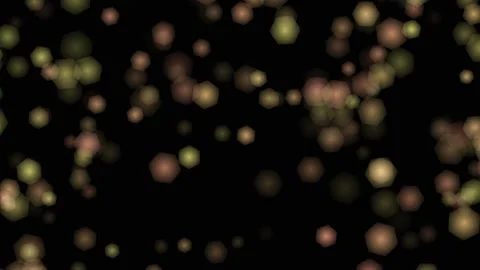 Black Screen Hexagon Bokeh Particles VFX Floating Blurry Hexagonal Lights Stock Footage 344974086