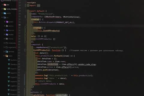 Black screen with javascript code Photos