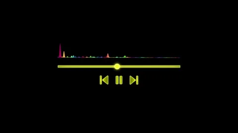Black screen music player overlay template Stock Footage 303553608