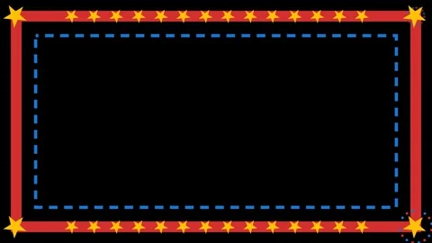 Black screen with red star border. Stock-Footage 337393916