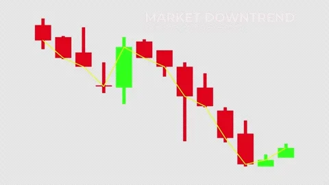 Black screen shows red and green candlestick chart 動画素材 342577176