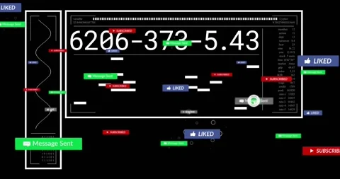 Black screen starting main panel showing codes updating notifications streaming Stock Footage 328823812