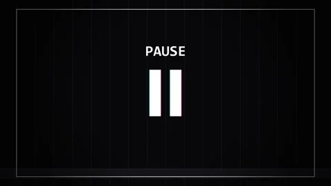 Black screen VHS pause effect transition background Видео 345215070