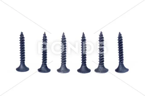 Black screw isolate Stock Photos