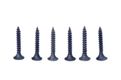 Black screw isolate Stock Photos