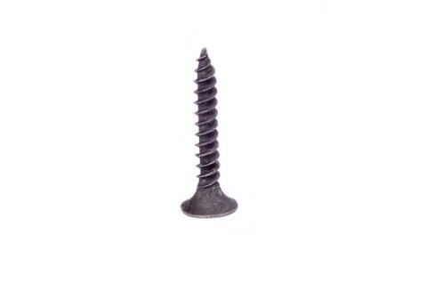 Black screw isolate Stock Photos