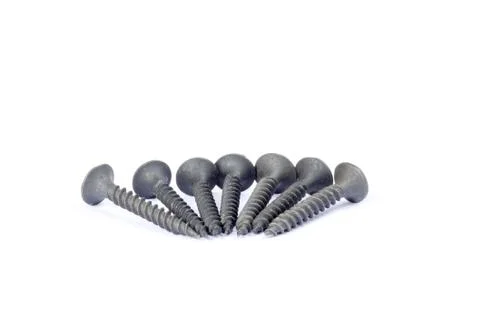 Black screw isolate Stock Photos