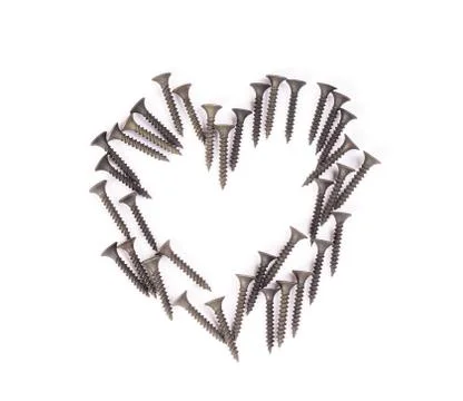 Black screw on white background Stock Photos