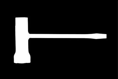 Black screwdriver block isolated on white background Stock Illustration