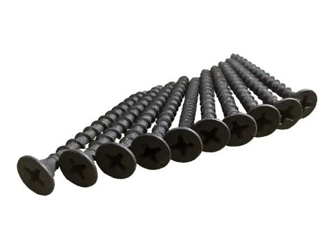 Black Screws Isolated Stock Photos