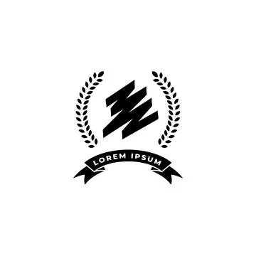 Black scribble with curved wheat logo. Vector illustration Stock Illustration