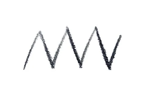 Black scribble drawn with crayon on white background, clipping path Stock Photos