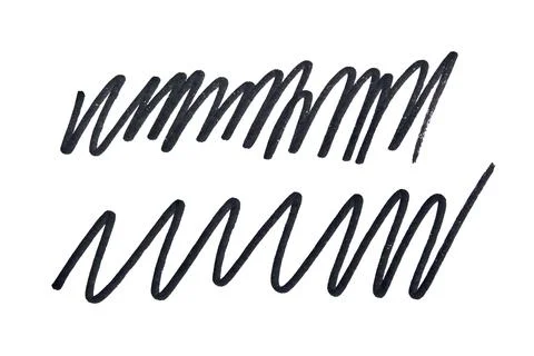 Black scribble drawn with marker pen on white background, clipping path Stock Photos
