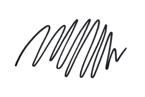 Black scribble drawn with marker pen on white background, clipping path Stock Photos