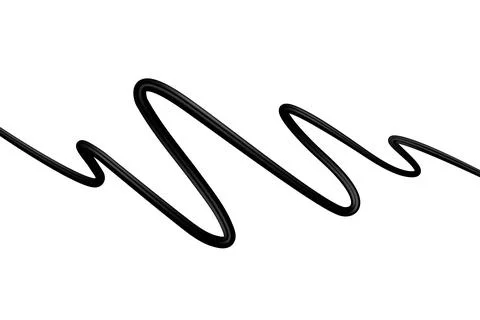 Black scribble ribbon isolated on white background. 3d vector illustration Stock Illustration