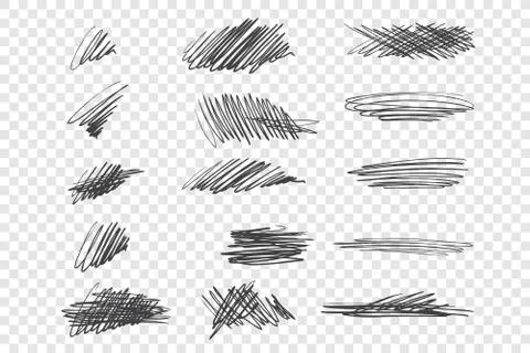 Black scribble vector illustrations set Ilustración de archivo