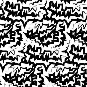 Black Scribbles Grunge Seamless Pattern Stock Illustration