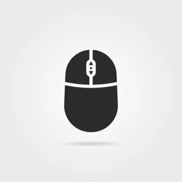 Black scrolling icon with shadow Stock Illustration