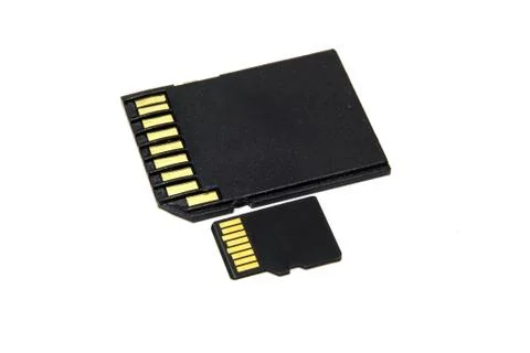 Black sd and micro sd memory card Stock Photos