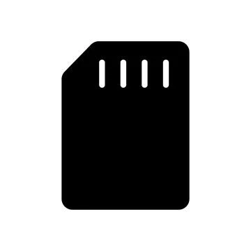 Black SD Card Icon for Digital Storage and Memory Solution Concept Stock Illustration