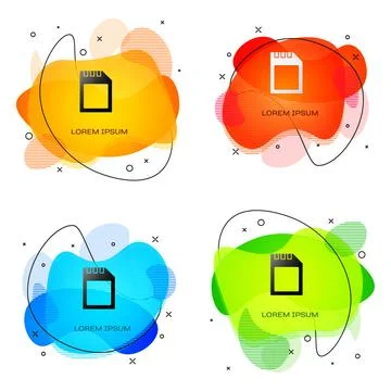Black SD card icon isolated on white background. Memory card. Adapter icon. A Stockillustratie